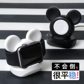 適用蘋果Watch6/5/4通用手錶支架Apple iwatch9/8/7代矽膠創意充電se底座series3/2無線充電器防滑軟桌面可愛