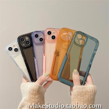 ins簡約支架殼適用iPhone13/12ProMax蘋果11/14Plus手機殼14Pro女