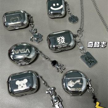 電鍍鐳雕適用OPPO Enco Air4個性高階感防摔矽膠軟殼OPPOAir4簡約潮酷oppoencoair4藍芽保護套亮面無線耳機套
