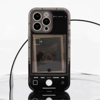 折疊支架黑色相機使用三星s22ultra手機殼s21ultra創意s20+個性s20fe時尚note20男女a54a53全包s10+防摔a34