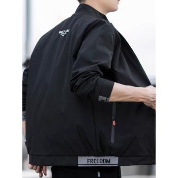 JEEP外套男春秋季新款潮流百搭休閑寬松衣服男裝秋冬加絨立領夾克
