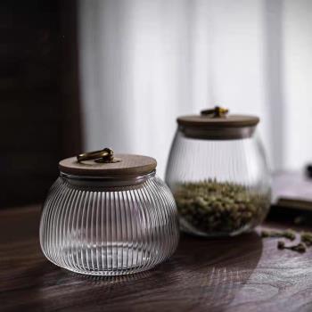 精緻玻璃茶葉罐大號防潮密封罐茶盒空盒散茶存茶罐裝茶葉的儲存罐