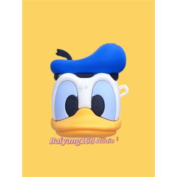 網紅可愛唐老鴨適用airpods新3代airpods4矽膠2代蘋果藍芽無線耳機套1軟殼airpodspro耳機包卡通趣味創意新款