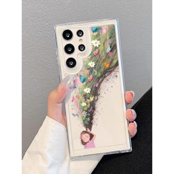 適用三星S25Ultra手機殼新款多巴胺靈感女生三星S23保護殼高階感女S24+全包防摔S22Ultra保護套s22+透明矽膠