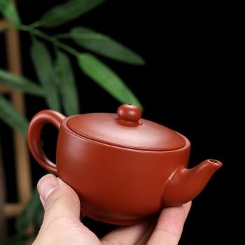 老安順功夫茶壺朱泥手工大口豐收手拉壺三杯家用小茶壺半手工沖罐