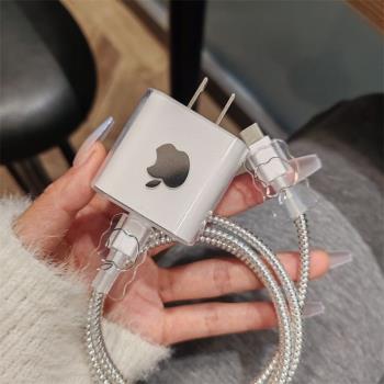 蘋果15充電器保護套iPhone14數據線保護套15promax充電線防折斷11