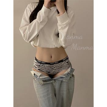 歐美豹紋內褲女性感2025新款春夏冰絲無痕運動瑜伽片式三角褲中腰