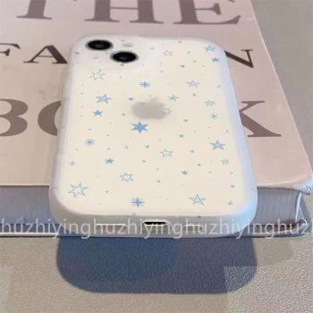 ins滿屏星星適用於蘋果12/13手機殼14/15promax新款iphone11磨砂半透明xs/xr防摔mini時尚8plus女7/6s保護套