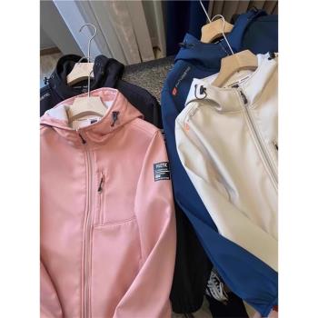 秋冬新款~情侶款戶外防風防水內膽抓絨保暖沖鋒衣休閑登山服外套