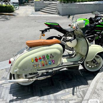 樂高積木人卡通創意反光貼紙LEGO可愛個性摩托車身裝飾行李機箱貼