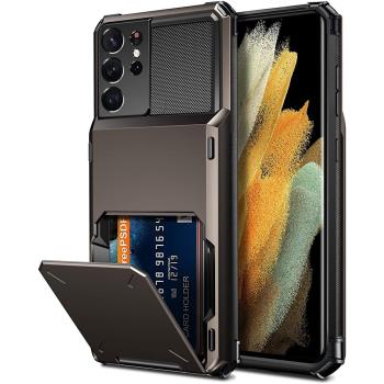 翻蓋插卡適用於三星S21Ultra/S21plus/S21手機殼放5張卡錢包S21+