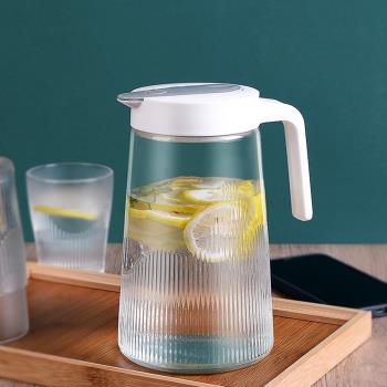 涼水壺家用玻璃水壺果汁壺大容量泡茶壺涼水杯套裝耐熱冷水壺冰箱