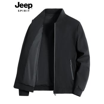 JEEP SPIRIT吉普夾克男2025新款春秋商務高階休閑上衣服外套男款