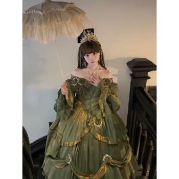 復古立體玫瑰lolita連衣裙洋裝花嫁重工在逃公主裙絕美仙女長裙