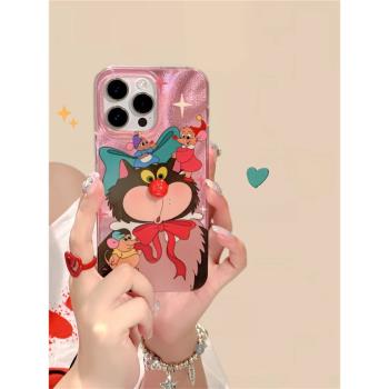 適用於蘋果16promax手機殼iphone15/8法路西iphone11/12簡約個性iphonex可愛iphone14/7網紅羽紗女款小眾可愛