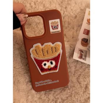 立體可愛食物甜品適用iphone16promax手機殼11情侶蘋果14新款15Pro矽膠13pro女毛絨卡通12防摔16Plus軟殼磁吸