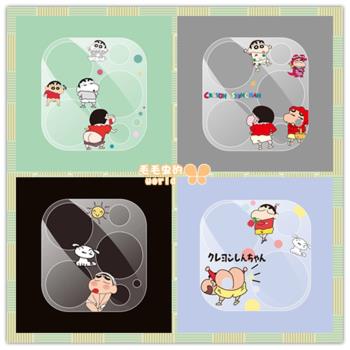 蠟筆小新適用蘋果14/15/16promax透明玻璃鏡頭膜iPhone13全包後攝像頭貼