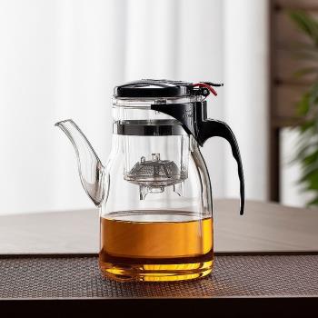 玻璃茶壺加厚耐高溫防爆一鍵過濾茶水分離飄逸杯泡茶壺茶具套裝