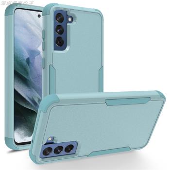 適用三星s21Plus純色機器人雙面防摔手機殼s21Ultra磨砂矽膠TPU套