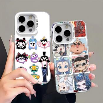 抽象哪吒適用OPPOA5PRO手機殼新款OPPP鐳射彩銀A2/3PRO敖丙光A97/72/56S防摔A57/58X全家福A55/53S套k11/12