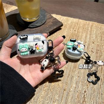 日韓卡通狗狗適用弱水時砂琉璃ceramics藍芽保護套Earfree i5防摔軟殼琉璃X小狗鈴鐺鑰匙扣小清新無線耳機套