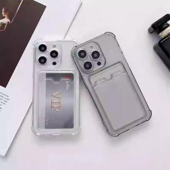 ins簡約可放照片透明精孔全包適用iPhone16軟12promax防摔14情侶蘋果11四角氣囊15plus卡包13卡套xsmax手機殼