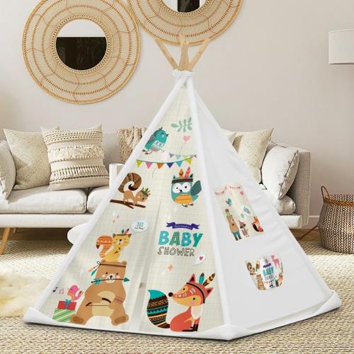 印第安兒童帳篷室內外游戲屋過家家可折疊棉布帳篷男女孩