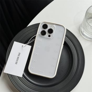 蝴蝶結適用於蘋果15pro手機殼14二合一IPHONE12pro氣質13promax犀牛盾個性高級平替平果可愛保護防摔保護套