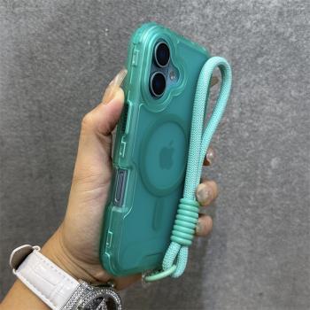 得樂適用蘋果16手機殼薄荷綠膚感磁吸iphone16promax加厚三合一15pro高階感14硬殼13潮牌12情侶奢華16plus