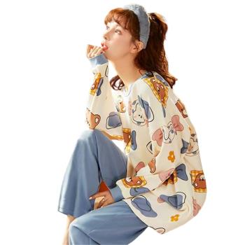 2023新款睡衣女春秋季純棉長袖冬夏天甜美學生大碼套裝網紅家居服