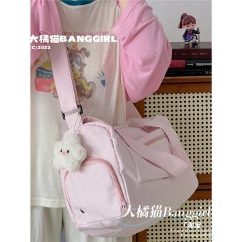 休閑瑜伽短途旅行袋女ins大容量訓練游泳健身包收納斜挎揹包男潮