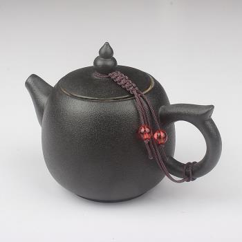 清貨只要18.8元黑陶泡茶壺單個功夫茶家用耐高溫陶瓷復古中式創意