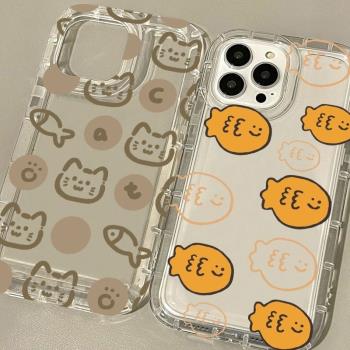 韓風可愛簡約適用於蘋果14plus手機殼13promax氣囊防摔iphone11/12軟矽膠xs/xr女xsmax新款8/7/6splus保護套
