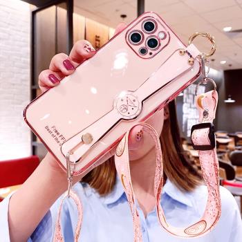 適用蘋果11手機殼iPhone11Pro保護Max矽膠套promax腕帶可背斜挎掛繩pm全包防摔ihpnoe軟殼11p女ip十一por網紅