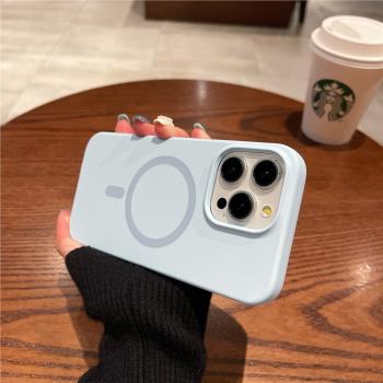 Magsafe磁吸適用蘋果15Promax手機殼iPhone16液態矽膠14Promax新款簡約13/12全包大孔15情侶男女12pro防摔