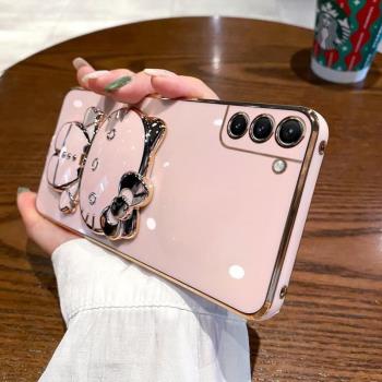 適用三星s21fe手機殼s21ef保護矽膠套5G帶補妝鏡G9900全包防摔galaxy軟殼smg女新款s215g網紅可愛支架新品高