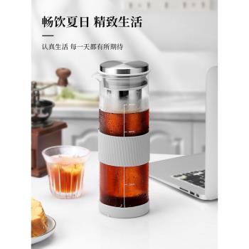 日式咖啡冷萃壺玻璃冷萃杯冷萃瓶水果冷泡壺冷泡花茶壺商用冷泡瓶
