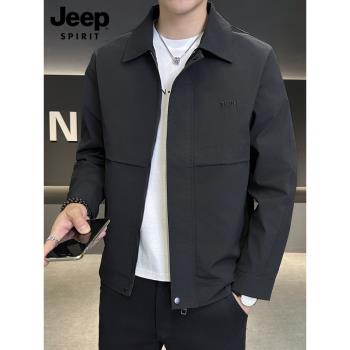 JEEP SPIRIT吉普夾克男2025春秋季潮流帥氣男士商務休閑外套男款