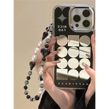 鏡面手鏈 適用蘋果14promax新款創意防摔手機殼 iphone13 12 11 個性小眾潮流超薄透明