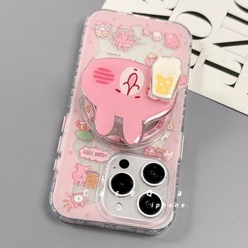 小兔子旋轉磁吸支架適用小米12TPRO海外版13t/11t手機殼poco x6pro紅米13C黑鯊543可愛NOTE12矽膠2A/12lite軟