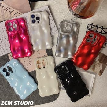 簡約純色適用iphone16promax手機殼蘋果15plus高階ins風隕石12小眾個性11矽膠軟殼14pro全包防摔13promax日韓