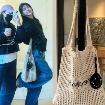 趙露思同款手工編織包包女2025新款時尚慵懶風腋下托特包鏤空單肩