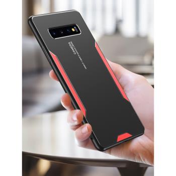 適用三星S21Ultra手機殼GalaxyS10/S10Plus金屬磨砂矽膠硬殼s20+個性創意s8高階感s21fe全包防摔s9+保護套5G