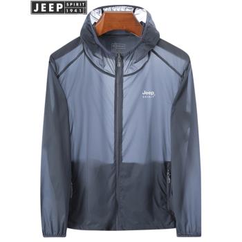 JEEP SPIRIT冰絲防曬衣男士夏季薄款戶外釣魚速幹外套大碼遮陽服
