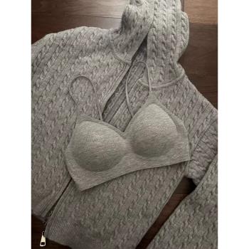 細肩帶內衣女小胸聚攏顯胸大漫畫胸收副乳防下垂無鋼圈無痕文胸罩