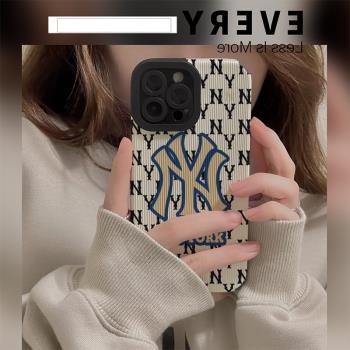 呂派歐美潮牌NewYork英文適用IPhone16ProMax蘋果15手機殼14防摔13新款男女情侶12高階感11全包XS矽膠保護套