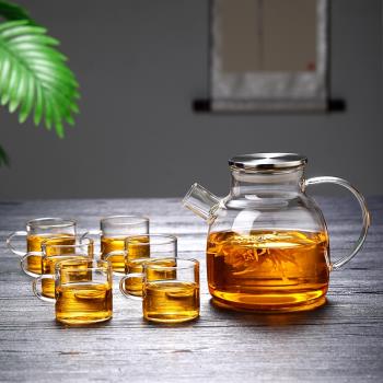 耐高溫玻璃茶壺茶具套裝家用泡茶煮茶壺果茶大容量防爆涼水壺過濾