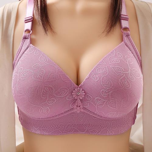 正品大碼薄款防下垂收副乳聚攏型文胸無磁無鋼圈內衣簡約女士胸罩