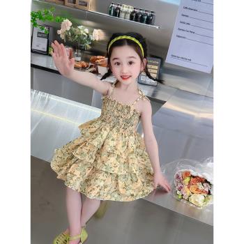 洋裝女童夏裝連衣裙2025新款兒童洋氣時髦背心裙女寶寶公主吊帶裙