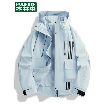 木林森戶外沖鋒衣女外套春季2025新款單層防風防水情侶登山服男潮